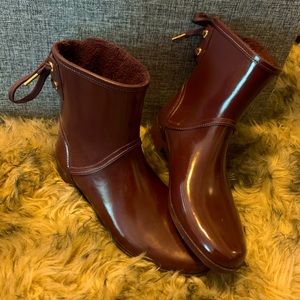 Plum and Gold Michael Kors short Rain boots